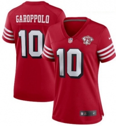 Women's San Francisco 49ers 10 Jimmy Garoppolo 75th Anniversary Jersey