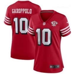 Women's San Francisco 49ers 10 Jimmy Garoppolo 75th Anniversary Jersey