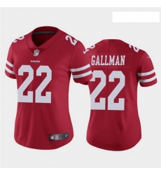 Women's San Francisco 49ers 22 Wayne Gallman Jr Red Vapor Limited Jersey