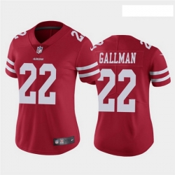Women's San Francisco 49ers 22 Wayne Gallman Jr Red Vapor Limited Jersey