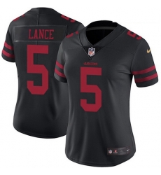 Women's San Francisco 49ers 5 Trey Lance Black Alternate Stitched NFL Vapor Untouchable Limited Jersey