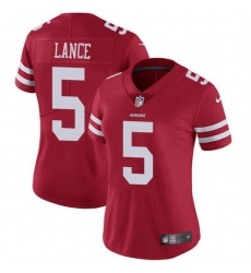 Women's San Francisco 49ers 5 Trey Lance Red Team Color Stitched NFL Vapor Untouchable Limited Jersey