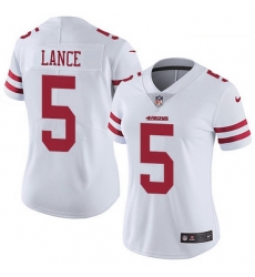 Women's San Francisco 49ers 5 Trey Lance White Stitched NFL Vapor Untouchable Limited Jersey