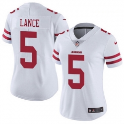 Women's San Francisco 49ers 5 Trey Lance White Stitched NFL Vapor Untouchable Limited Jersey