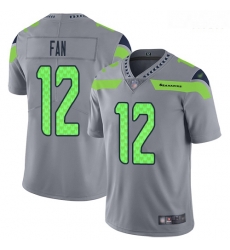 Seattle Seahawks 12 Fan Gray Stitched Football Limited Inverted Legend Jersey