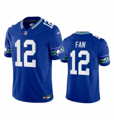 Seattle Seahawks 12 Fan Royal 2023 F U S E Vapor Limited Throwback Stitched Jersey