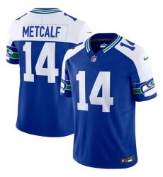Seattle Seahawks 14 D K Metcalf Royal 2023 F U S E Throwback Vapor Limited Stitched Football Jersey