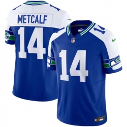 Seattle Seahawks 14 D K Metcalf Royal 2023 F U S E Throwback Vapor Limited Stitched Football Jersey
