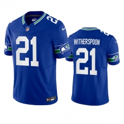 Seattle Seahawks 21 Artie Burns Royal 2023 F U S E Vapor Limited Throwback Stitched Jersey
