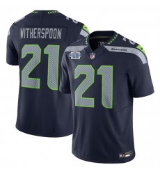 Seattle Seahawks 21 Devon Witherspoon Navy 2023 F U S E Vapor Limited Stitched Football Jersey