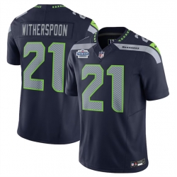 Seattle Seahawks 21 Devon Witherspoon Navy 2023 F U S E Vapor Limited Stitched Football Jersey