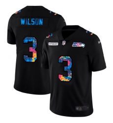Seattle Seahawks 3 Russell Wilson Multi Color Black 2020 NFL Crucial Catch Vapor Untouchable Limited Jersey