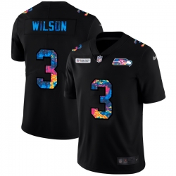 Seattle Seahawks 3 Russell Wilson Multi Color Black 2020 NFL Crucial Catch Vapor Untouchable Limited Jersey