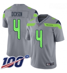 Seattle Seahawks 4 Michael Dickson Gray Stitched Football Limited Inverted Legend 100th Season Jersey