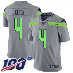 Seattle Seahawks 4 Michael Dickson Gray Stitched Football Limited Inverted Legend 100th Season Jersey