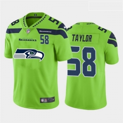 Seattle Seahawks 58 Darrell Taylor Green Team Big Logo Number Vapor Untouchable Limited Jersey