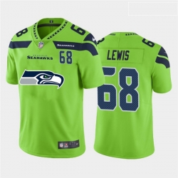 Seattle Seahawks 68 Damien Lewis Green Team Big Logo Number Vapor Untouchable Limited Jersey