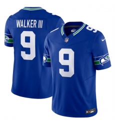 Seattle Seahawks 9 Kenneth Walker III Royal 2023 F U S E Vapor Limited Throwback Stitched Jersey