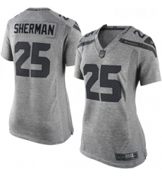 Women's Seattle Seahawks 25 Richard Sherman Limited Gray Gridiron NFL Jersey
