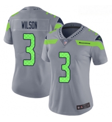 Women's Seattle Seahawks #3 Russell Wilson Gray Stitched Football Limited Inverted Legend Jersey