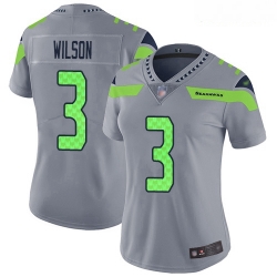 Women's Seattle Seahawks #3 Russell Wilson Gray Stitched Football Limited Inverted Legend Jersey