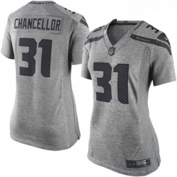 Women's Seattle Seahawks 31 Kam Chancellor Limited Gray Gridiron NFL Jersey