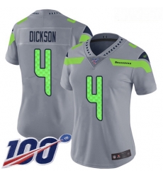 Women's Seattle Seahawks #4 Michael Dickson Silver Stitched Football Limited Inverted Legend 100th Season Jersey