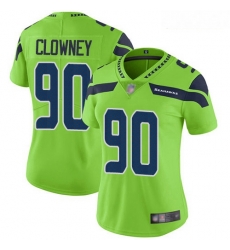 Women's Seattle Seahawks #90 Jadeveon Clowney Green Stitched Football Limited Rush Jersey