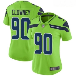 Women's Seattle Seahawks #90 Jadeveon Clowney Green Stitched Football Limited Rush Jersey