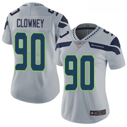 Women's Seattle Seahawks #90 Jadeveon Clowney Grey Alternate Stitched Football Vapor Untouchable Limited Jersey
