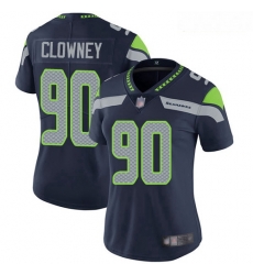 Women's Seattle Seahawks #90 Jadeveon Clowney Steel Blue Team Color Stitched Football Vapor Untouchable Limited Jersey