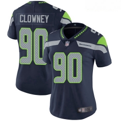 Women's Seattle Seahawks #90 Jadeveon Clowney Steel Blue Team Color Stitched Football Vapor Untouchable Limited Jersey