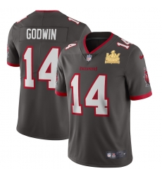 Tampa Bay Buccaneers 14 Chris Godwin Super Bowl LV Champions Patch Pewter Alternate Vapor Limited Jersey