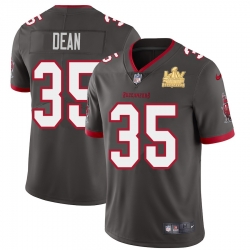 Tampa Bay Buccaneers 35 Jamel Dean Super Bowl LV Champions Patch Pewter Alternate Vapor Limited Jersey