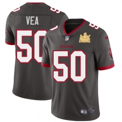 Tampa Bay Buccaneers 50 Vita Vea Super Bowl LV Champions Patch Pewter Alternate Vapor Limited Jersey