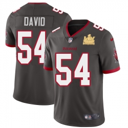 Tampa Bay Buccaneers 54 Lavonte David Super Bowl LV Champions Patch Pewter Alternate Vapor Limited Jersey