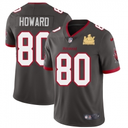 Tampa Bay Buccaneers 80 O J Howard Super Bowl LV Champions Patch Pewter Alternate Vapor Limited Jersey