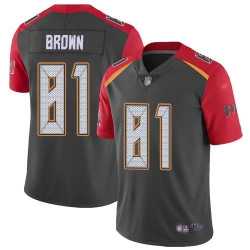 Tampa Bay Buccaneers 81 Antonio Brown Gray Stitched NFL Limited Inverted Legend Jersey