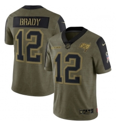 Tampa Bay Buccaneers Tom Brady Olive 2021 Salute To Service Limited Player Jersey