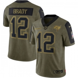 Tampa Bay Buccaneers Tom Brady Olive 2021 Salute To Service Limited Player Jersey