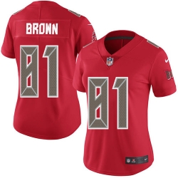 Women's Tampa Bay Buccaneers 81 Antonio Brown Red Stitched NFL Limited Rush Jersey