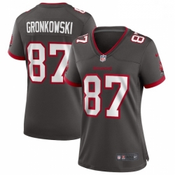 Women's Tampa Bay Buccaneers #87 Rob Gronkowski Pewter Alternate Game Jersey