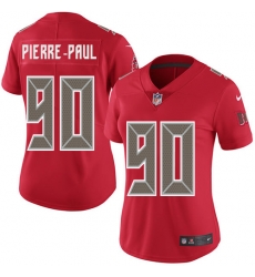 Women's Tampa Bay Buccaneers #90 Jason Pierre Paul Red Stitched NFL Limited Rush Jersey