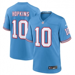 Tennessee Titans 10 DeAndre Hopkins Light Blue Throwback Player Stitched Game Jersey