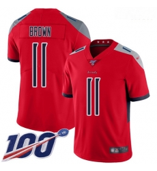 Tennessee Titans 11 A J Brown Red Stitched Football Limited Inverted Legend 100th Season Jersey