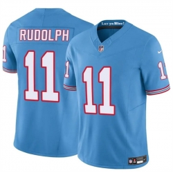 Tennessee Titans 11 Mason Rudolph Blue 2024 F U S E Throwback Vapor Limited Stitched Football Jersey