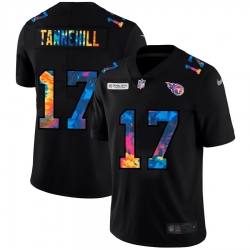 Tennessee Titans 17 Ryan Tannehill Black Multi Color 2020 NFL Crucial Catch Vapor Untouchable Limited Jersey
