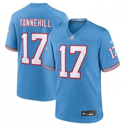 Tennessee Titans 17 Ryan Tannehill Light Blue Throwback Player Stitched Game Jersey