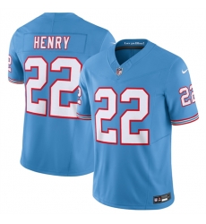 Tennessee Titans 22 Derrick Henry Light Blue 2023 F U S E Vapor Limited Throwback Stitched Football Jersey