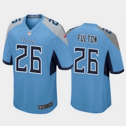 Tennessee Titans 26 Kristian Fulton Light Blue Game jersey